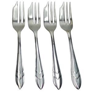4 pc SET MS MAURICE STABLES SHEFFIELD ENGLAND LOXLEY EPNS SILVER DESSERT FORK